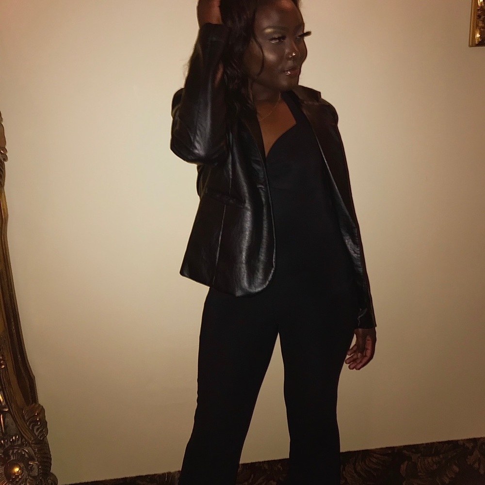 Black leather jacket